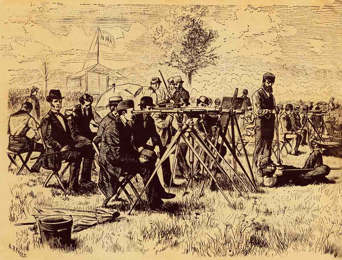 The American team on the line in 1874.